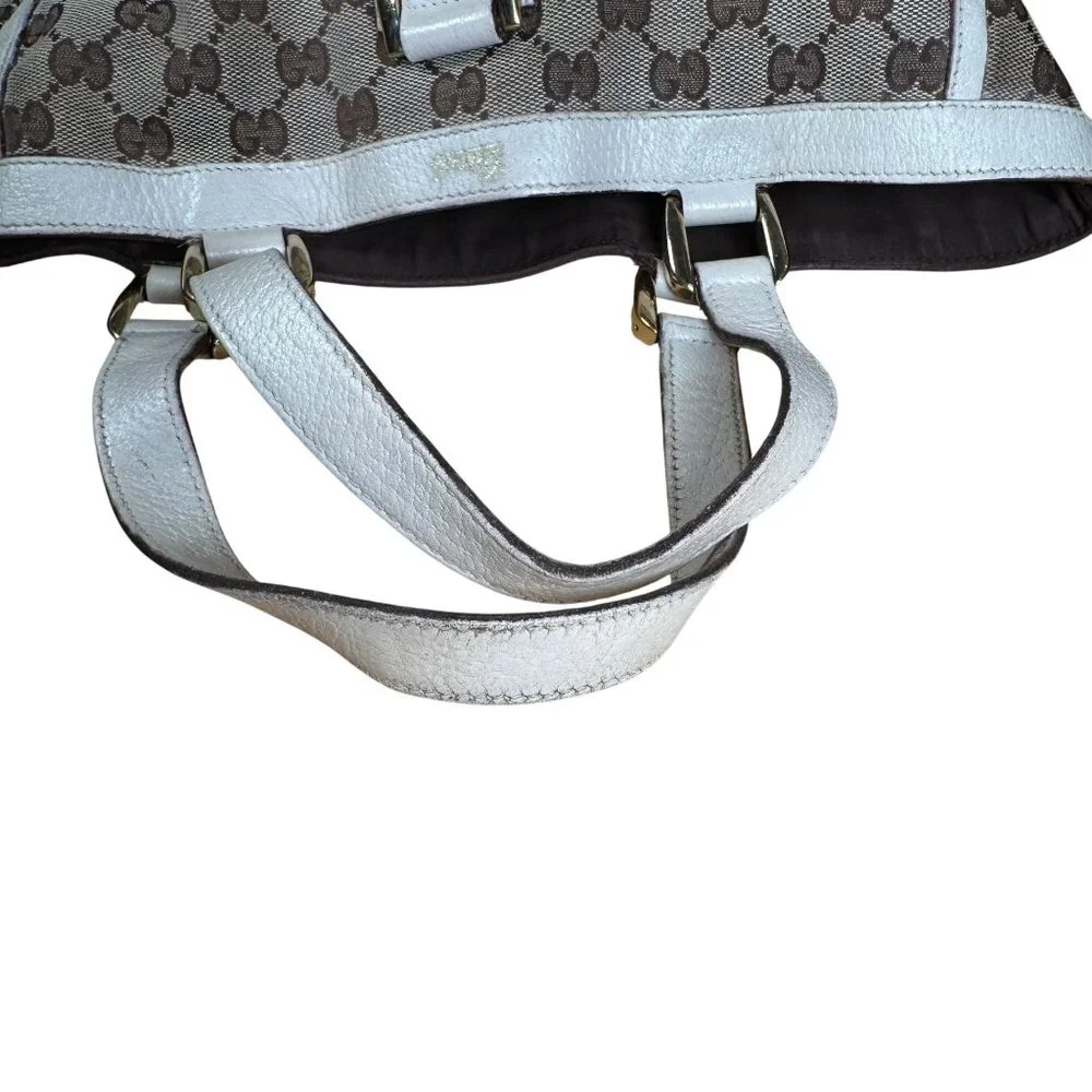 Gucci Beige/Cream GG Canvas and Leather Abbey D-Ring Small Mini Tote Handbag - Picture 5 of 12